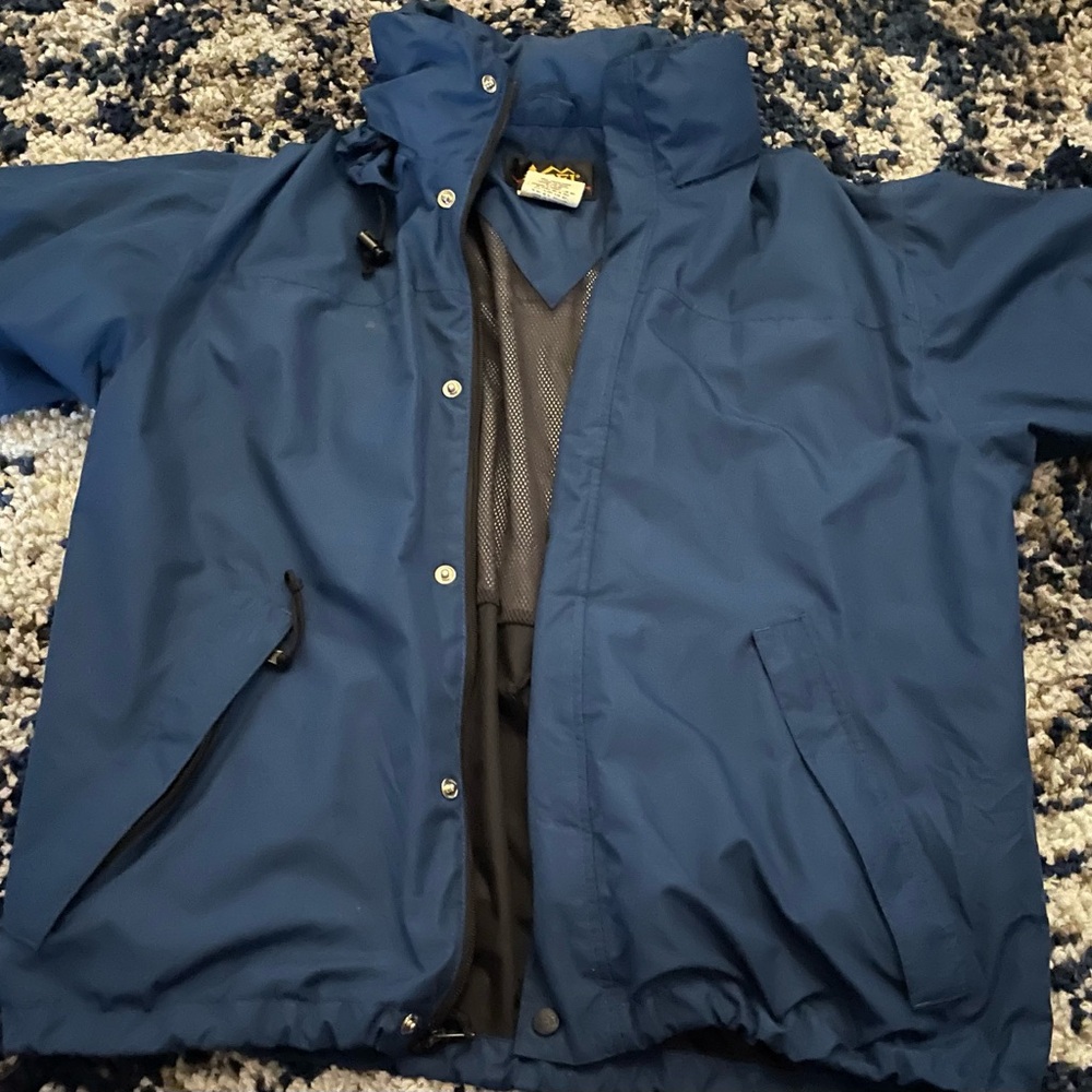 REI Blue Windbreaker Jacket Water-Resistant Outdoor Essential